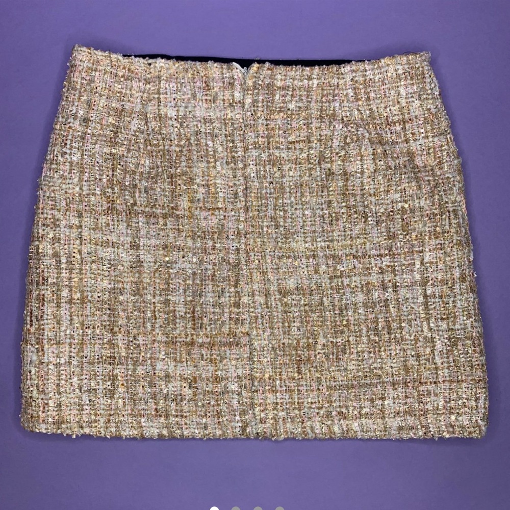 Gold tweed mini skirt